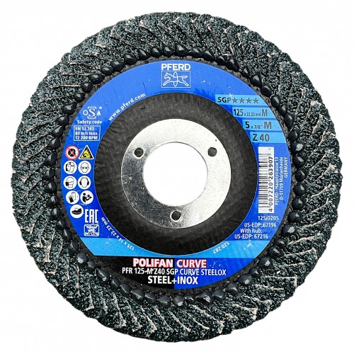 Лепестковый диск Pferd Polifan-Curve 125/ P40