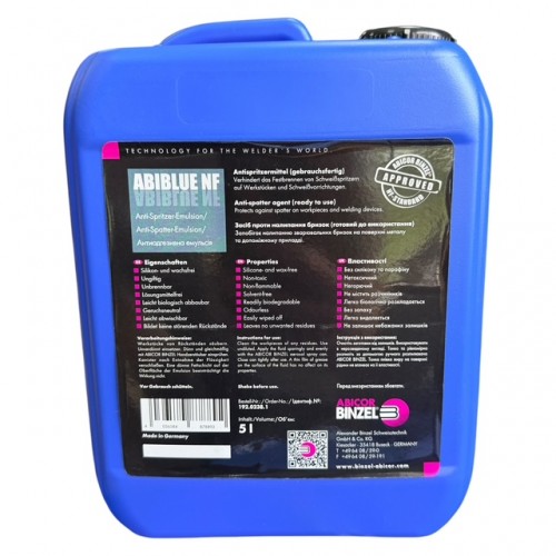 Антипригарна емульсія ABICOR BINZEL ABIBLUE, 5 л