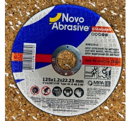 Круг відрізний для металу + нерж NovoAbrasive STANDARD 41 14А 125 1,2 22,23