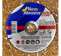Круг відрізний для металу + нерж NovoAbrasive STANDARD 41 14А 125 1,6 22,23