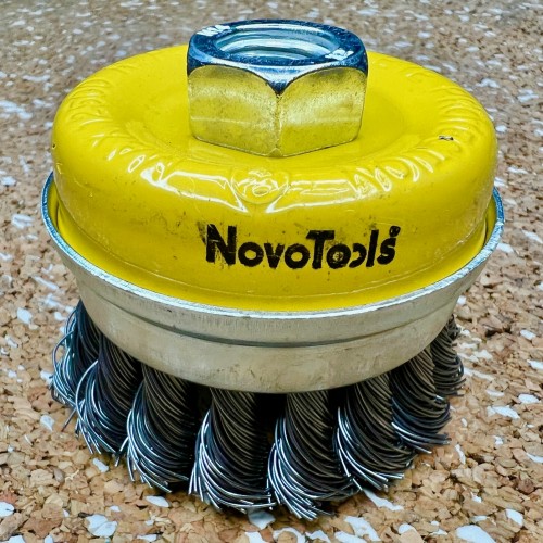 Щетка торцевая NovoTools, плет. сталь, с кольцом, 65мм